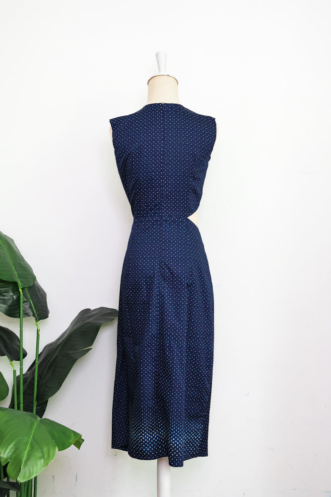 Cove Cut-Out Frill Dress - Blue Weave / Navy Confetti
