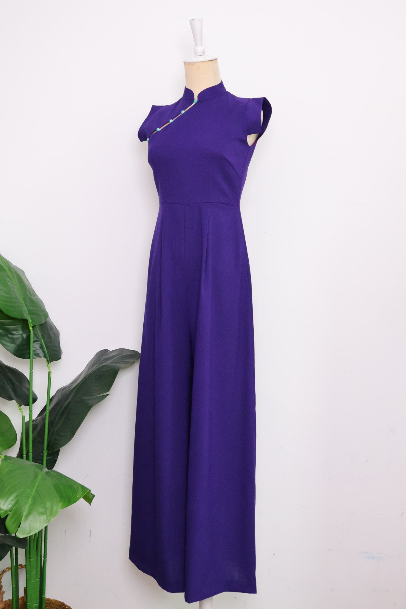 Ava Maxi Jumpsuit - Black / Royal Purple ( Pre-order )