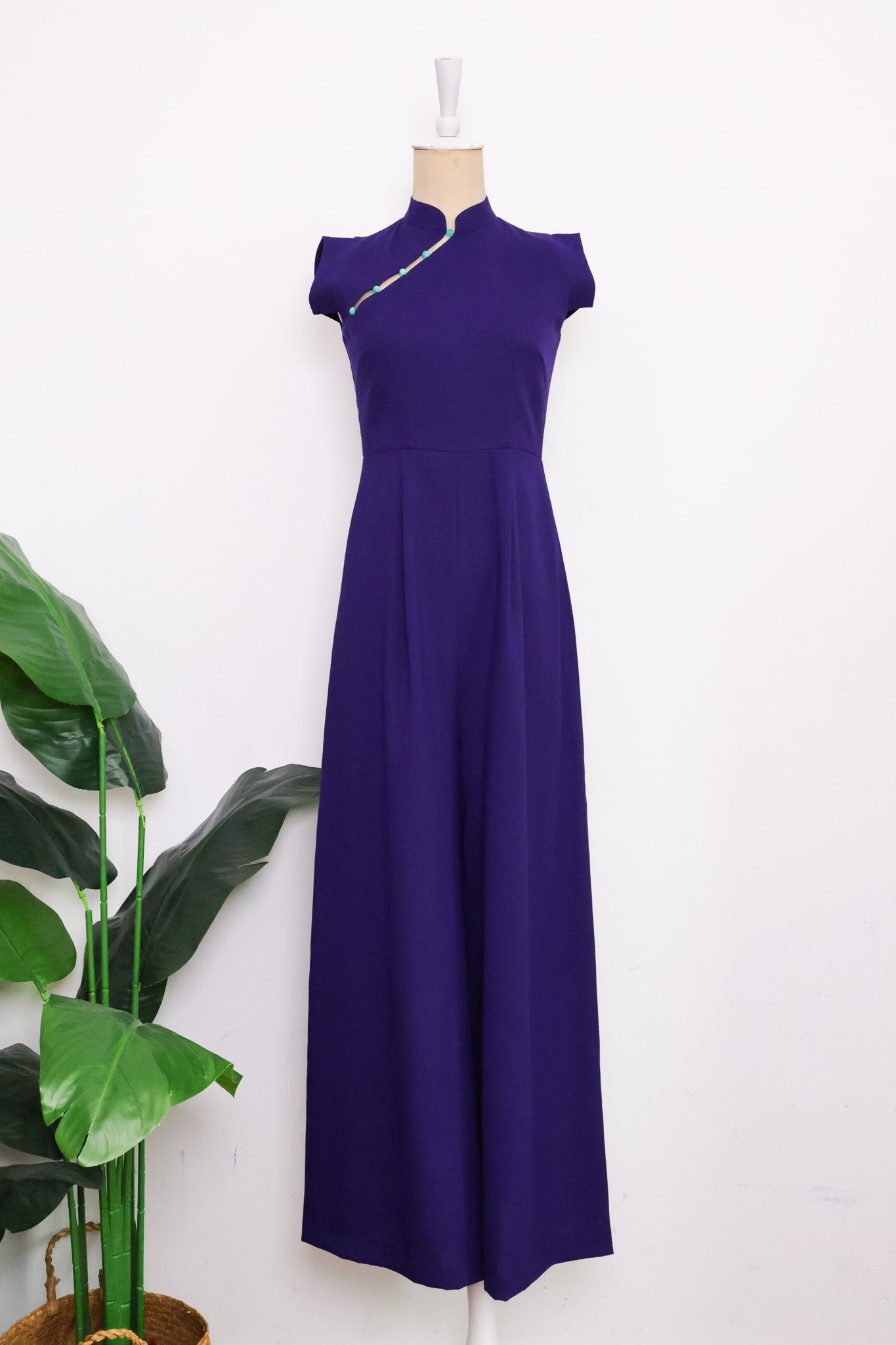 Ava Maxi Jumpsuit - Black / Royal Purple ( Pre-order )