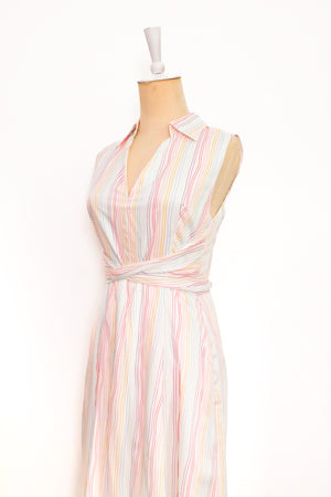 Noa Collared Wrap Dress - Rainbow