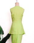 Ellen Peplum Skirt Set - Blush Gingham / Green Floral