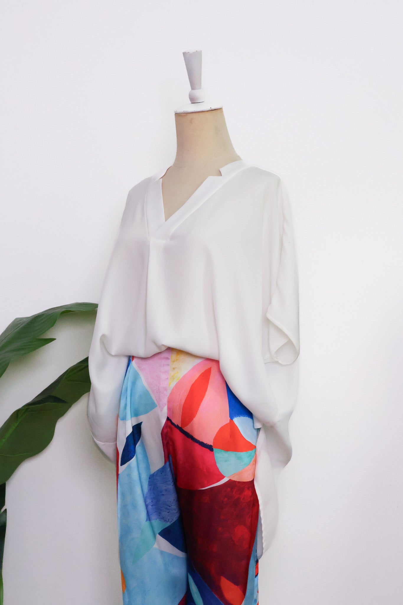 Charli Oversized Top - White / Black