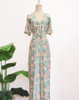 Rory Tie-Front Maxi Jumpsuit - Purple Ikat