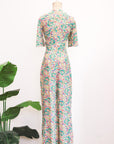 Rory Tie-Front Maxi Jumpsuit - Purple Ikat