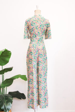 Rory Tie-Front Maxi Jumpsuit - Confetti / Purple Ikat