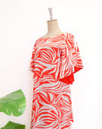 Carmela Flutter Sleeves Dress - Coral Delight