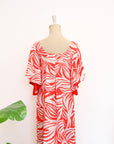 Carmela Flutter Sleeves Dress - Coral Delight