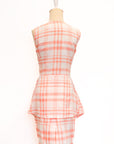 Ellen Peplum Skirt Set - Blush Gingham / Green Floral