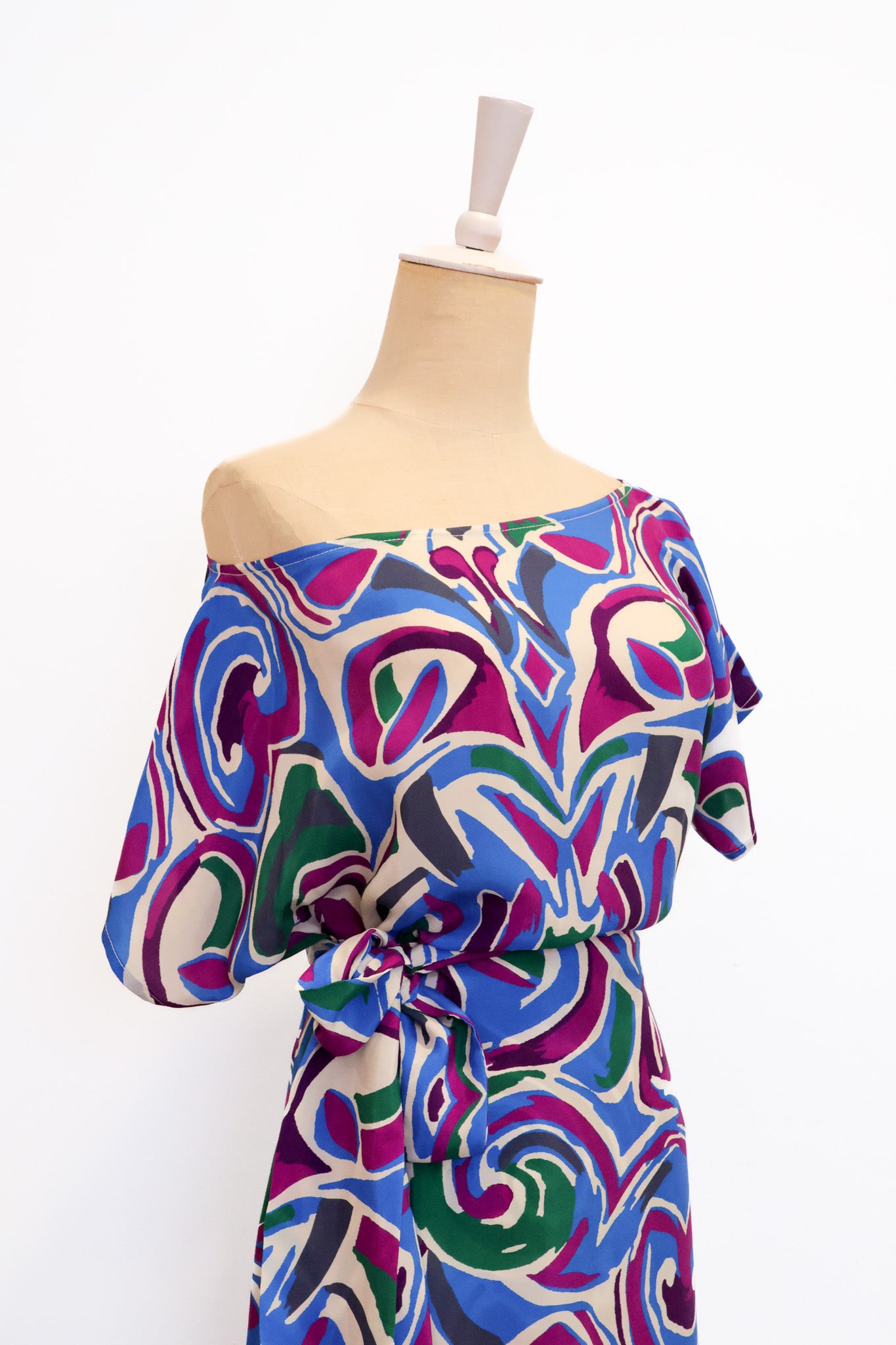 Helio Wrap Dress - Purple Abstract