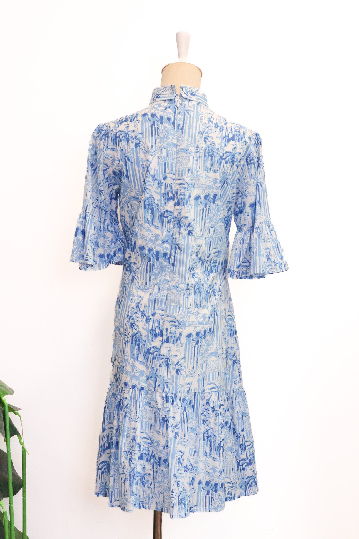 Colette Shirt Dress - Fuchsia Jungle / Watercolour Blues