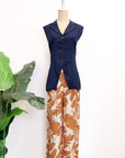 Tate Linen Vest - Navy