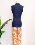 Tate Linen Vest - Navy