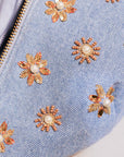 Denim Embellished Bum Bag