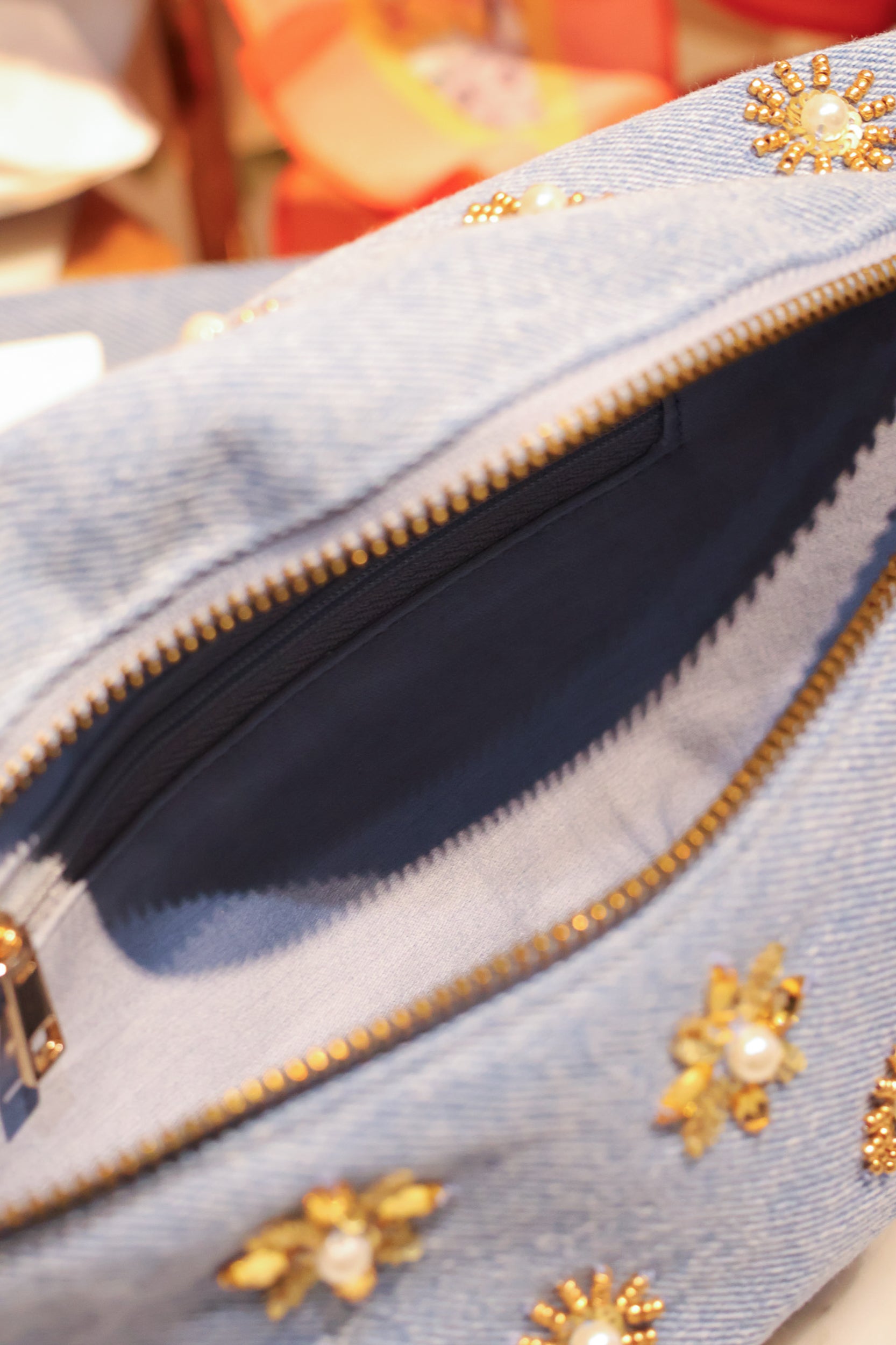 Denim Embellished Bum Bag