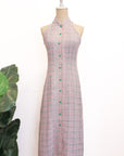 Chelsea Halter Tweed Cheongsam - Pastel
