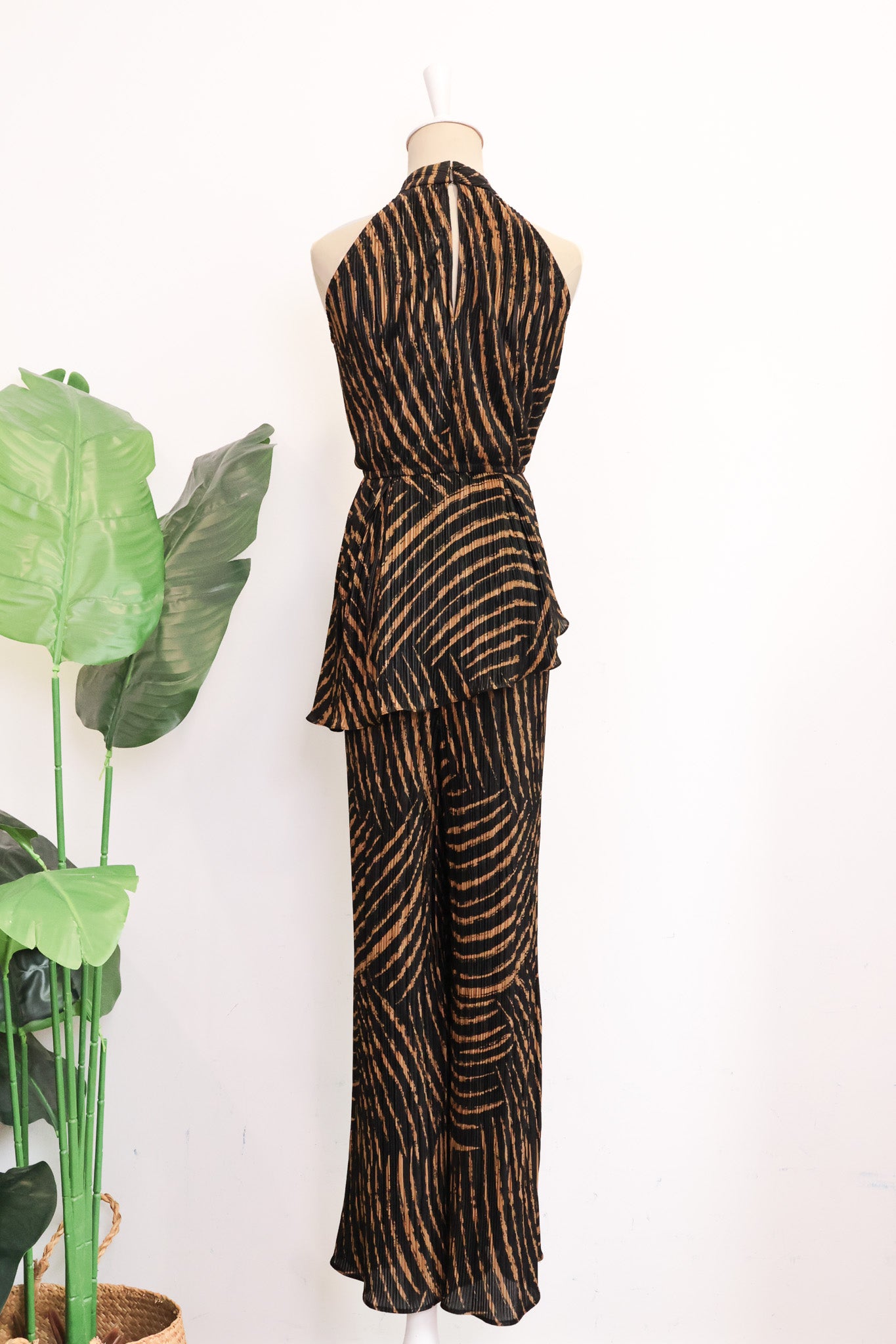 River Peplum Pants Set - Forest Swirl / Bengal Stripe