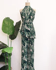 River Peplum Pants Set - Forest Swirl / Bengal Stripe