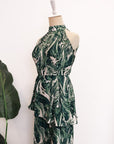 River Peplum Pants Set - Forest Swirl / Bengal Stripe