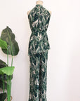 River Peplum Pants Set - Forest Swirl / Bengal Stripe