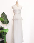 Viola Textured Maxi Skirt Set - Lime / White