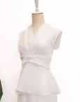 Viola Textured Maxi Skirt Set - Lime / White
