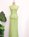 Viola Textured Maxi Skirt Set - Lime / White