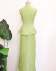 Viola Textured Maxi Skirt Set - Lime / White