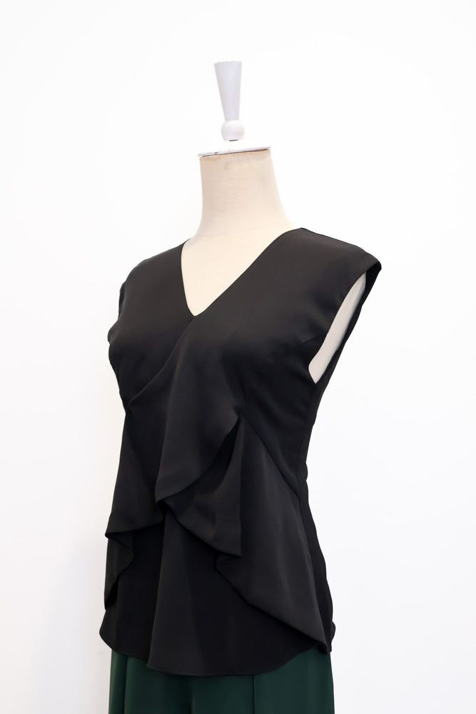 Pax Peplum Frill Top - White / Black