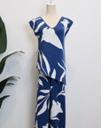 TMP Knits Reversible Two-Piece Pants Set - Blue & White
