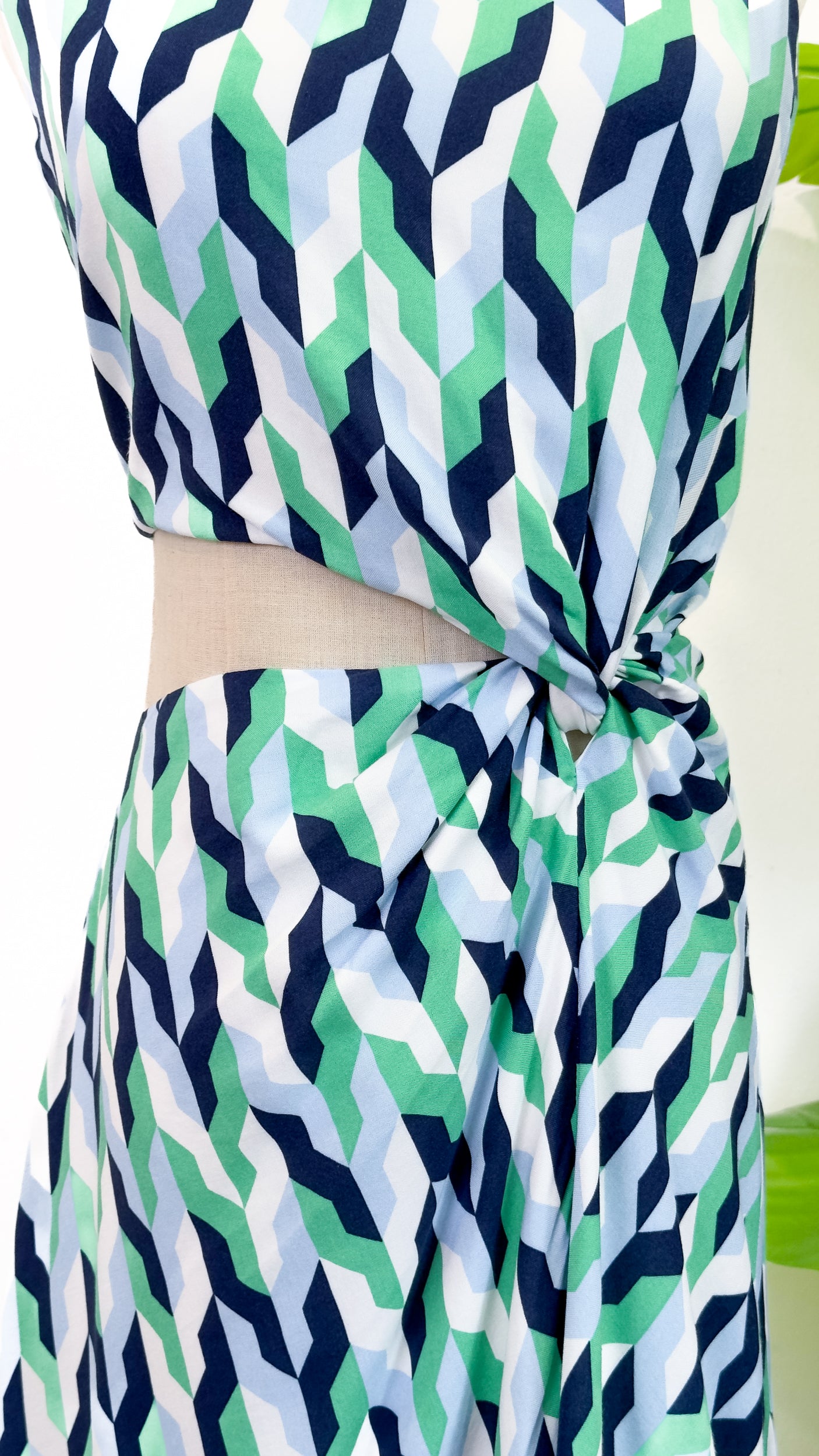 Marina Cut-Out Dress - Geometric Print