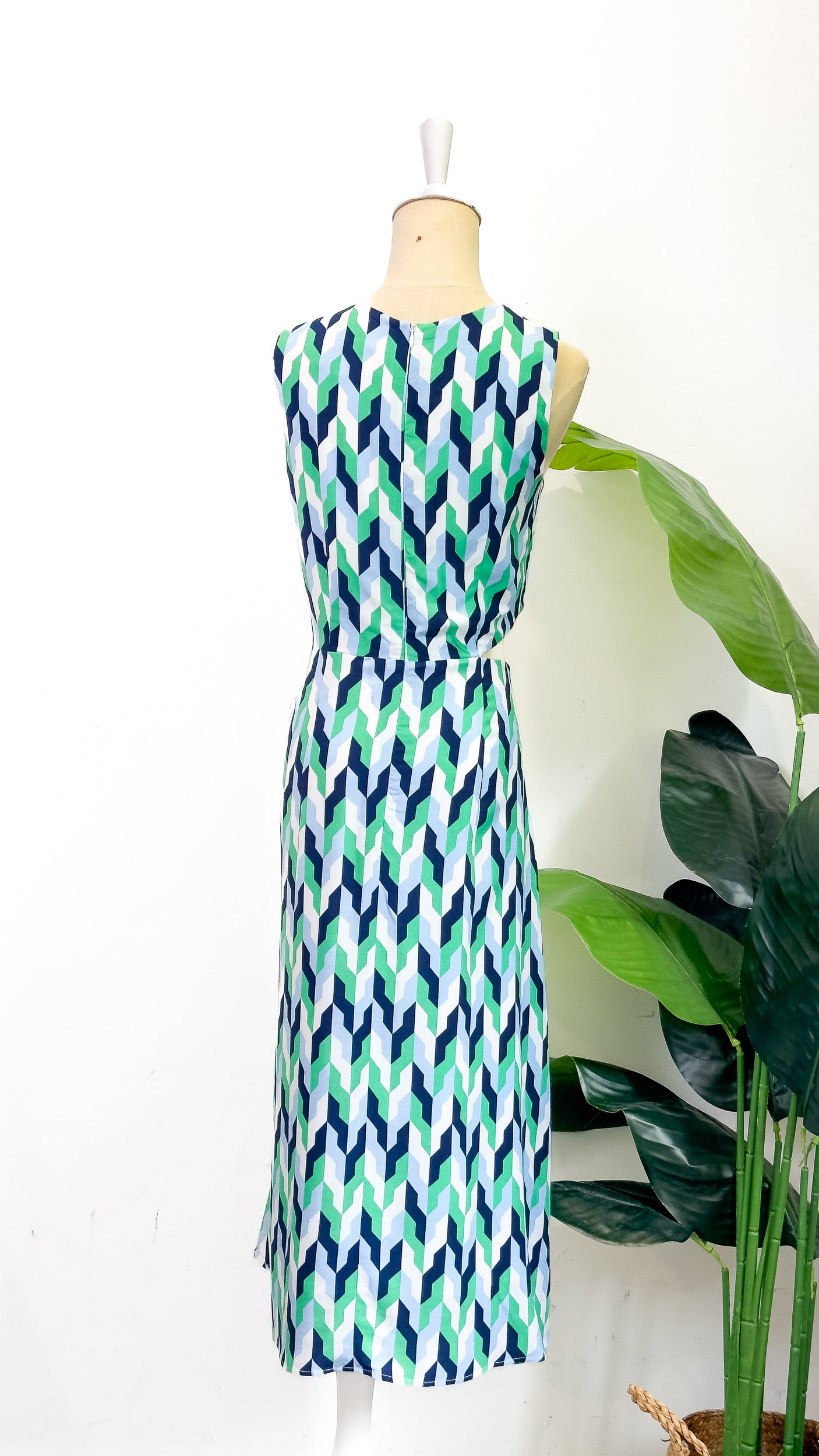 Marina Cut-Out Dress - Geometric Print