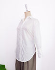 Mia Tie-Back Shirt - Blue Weave / White