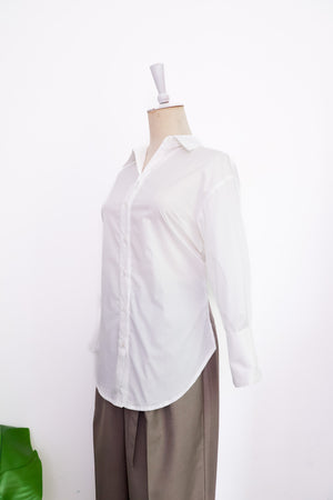 Mia Tie-Back Shirt - Blue Weave / White