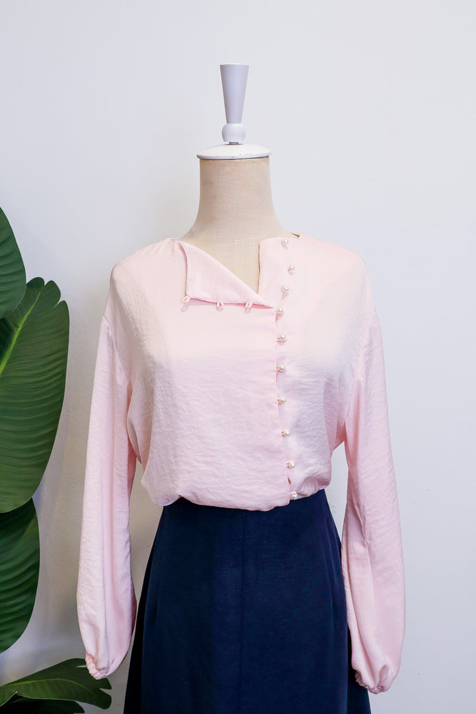 Pearlyn Top - Pastel Turquoise / Powder Pink / Off-white