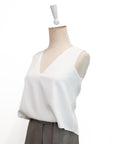 Signature French Tuck Top ( Round neck / V-neck ) - White / Black (Pre-order)