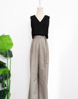 Signature French Tuck Top ( Round neck / V-neck ) - White / Black (Pre-order)