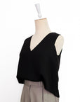 Signature French Tuck Top ( Round neck / V-neck ) - White / Black (Pre-order)