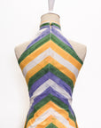 Rhea Halter Maxi Dress - Green-Yellow Paint Strokes / Pink-Yellow Paint Strokes