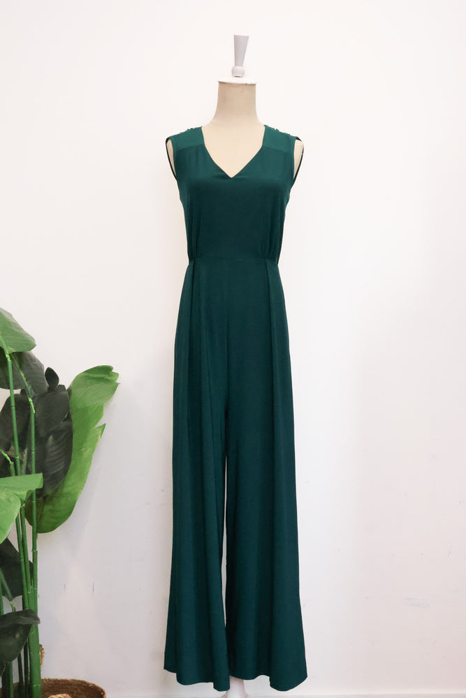 Nova Maxi Jumpsuit - Forest Green / Black