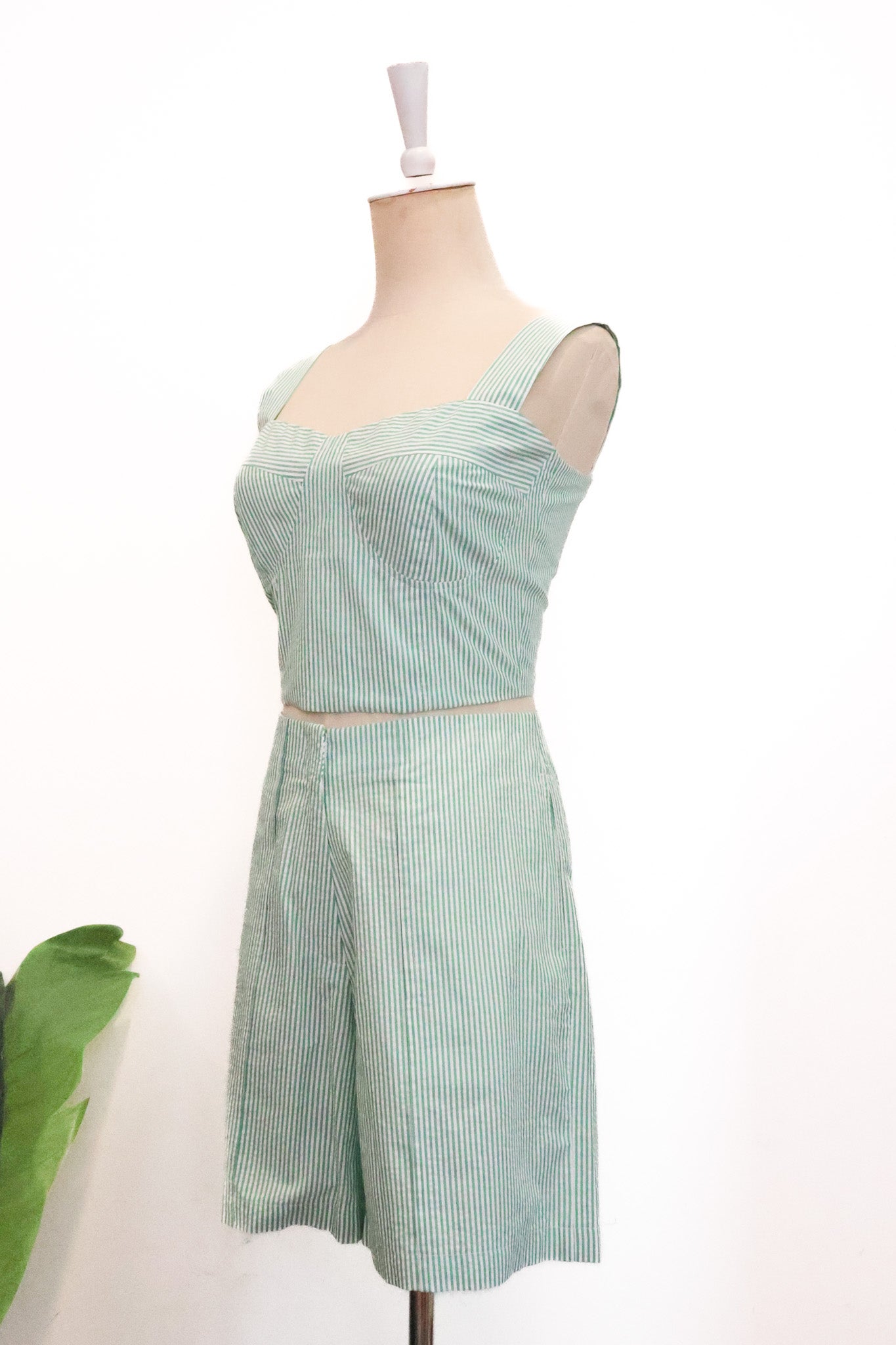 Wes Bustier Top - Jade Stripes