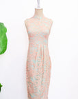 Signature Lace Cheongsam (Knee Length) - Peach ( Pre-order )