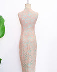 Signature Lace Cheongsam (Knee Length) - Peach ( Pre-order )
