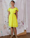 Lil' Nadine Eyelet Cut-Out Dress - Yellow Lace
