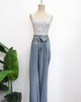 Wes Bustier Top - Ivory Geo Lace