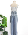 Wes Bustier Top - Ivory Geo Lace