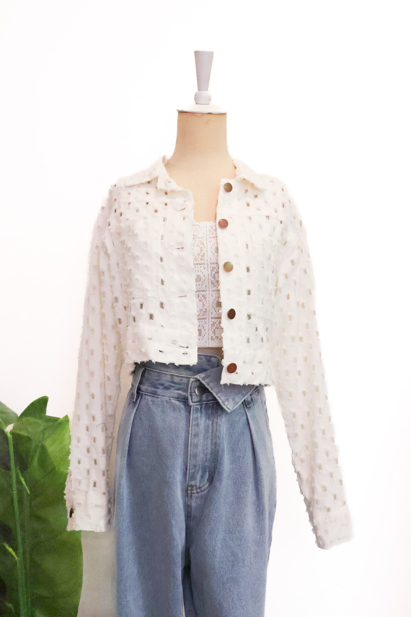 Darcy Denim Jacket - Blue/White