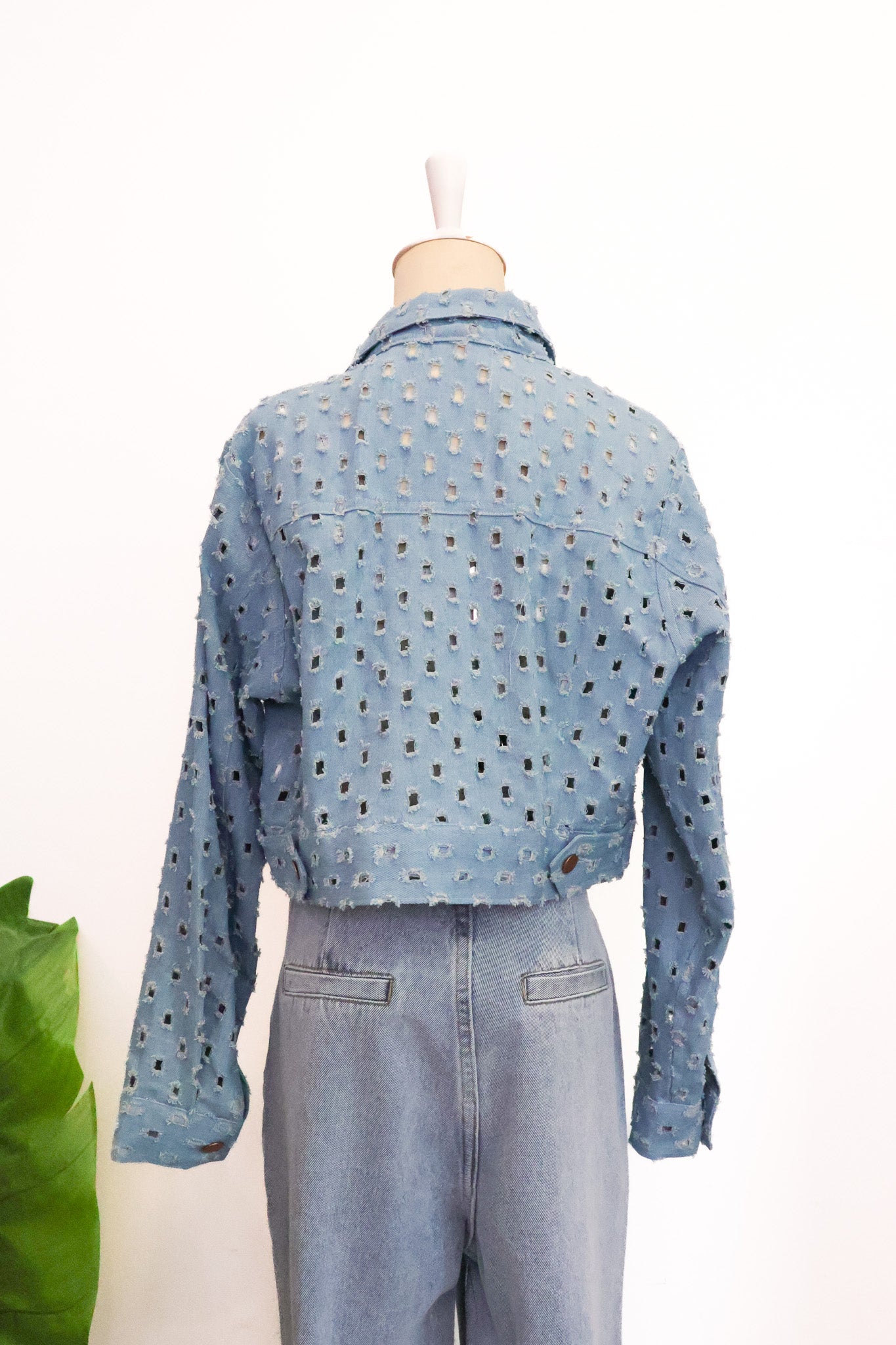 Darcy Denim Jacket - Blue/White