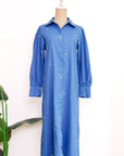Forget-Me-Not Embroidered Shirt Dress