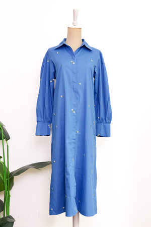 Forget-Me-Not Embroidered Shirt Dress