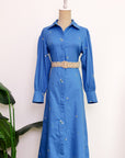 Forget-Me-Not Embroidered Shirt Dress